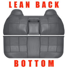 1992-1996 Ford F-150 XLT: Complete Replacement Vinyl Bottom & Lean Back Bench Seat Covers, Dark Gray (Camel Hump Style)