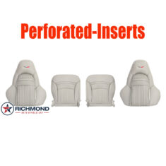 2003 Chevy Corvette 50th Anniversary Edition Replacement Leather Seat Covers: Driver & Passenger Complete, Shale "Light Tan" Perforated