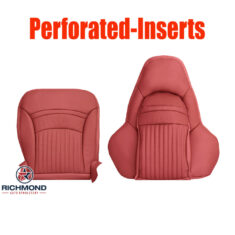 1997-1999 Chevy Corvette Replacement Leather Seat Covers: Driver Side Complete, Firethorn Red Perforated