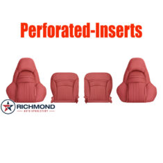 1997-1999 Chevy Corvette Replacement Leather Seat Covers: Driver & Passenger Complete, Firethorn Red Perforated