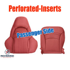 1997-1999 Chevy Corvette Replacement Leather Seat Covers: Passenger Side Complete, Firethorn Red Perforated