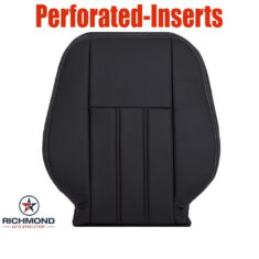 2011-2019 Dodge Grand Caravan Replacement Leather Seat Cover: Driver Side Lean Back, Black Perforated w/White Stitching