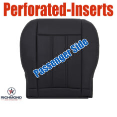 2011-2019 Dodge Grand Caravan Replacement Leather Seat Cover: Passenger Side Bottom, Black Perforated w/White Stitching