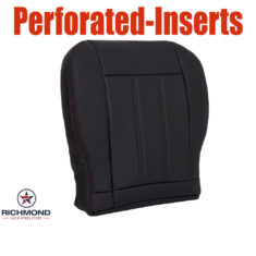 2011-2019 Dodge Grand Caravan Replacement Leather Seat Cover: Driver Side Bottom, Black Perforated w/Red Stitching