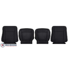 2017-2018 Ford F-250 Lariat Replacement Leather Seat Covers: Driver & Passenger Complete, Black Perforated