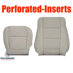 2011-2015 Ford Explorer Limited Replacement Leather Seat Covers: Driver Side Complete, Light Gray Perforated