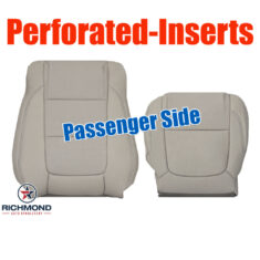 2011-2015 Ford Explorer Limited Replacement Leather Seat Covers: Passenger Side Complete, Light Gray Perforated