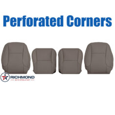 2014-2021 Lexus GX460 Replacement Perforated Leather Seat Cover: Driver & Passenger Complete, Dark Tan (Style: Perforated Corners)