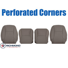 2010-2013 Lexus GX460 Replacement Perforated Leather Seat Cover: Driver & Passenger Complete, Dark Tan (Style: Perforated Corners)