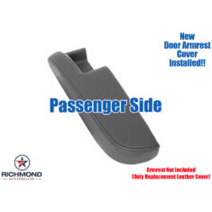 2006-2008 Honda Ridgeline Replacement Genuine Leather Armrest Cover, Passenger Side Door, Dark Gray