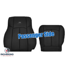 2007-2008 Infiniti G35 Sedan 4-Door Replacement Leather Seat Covers: Passenger Side Complete, Black Perforated