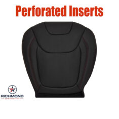 2019-2023 Jeep Cherokee Trailhawk Replacement Leather Seat Cover: Driver Side Bottom, Black Perforated w/Red Stitching