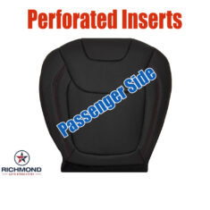 2014-2018 Jeep Cherokee Trailhawk Replacement Leather Seat Cover: Passenger Side Bottom, Black Perforated w/Red Stitching