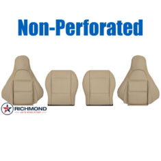 1999-2000 Mazda MX-5 Miata Replacement Leather Seat Covers: Driver & Passenger Complete, Tan Non-Perforated