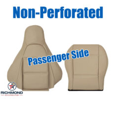 1999-2000 Mazda MX-5 Miata Replacement Leather Seat Covers: Passenger Side Complete, Tan Non-Perforated