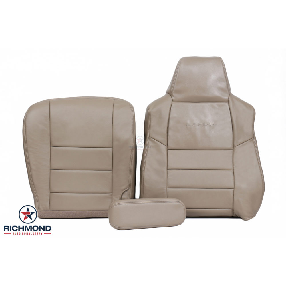 Compatible with 2005 Ford F-350 Lariat Driver Side Replacement Leather Armrest Cover, Tan Richmond Auto Upholstery 
