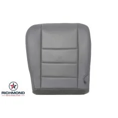 2002-2003 Ford F-350 Lariat Crew-Cab Replacement Leather Seat Cover: Driver Side Bottom, Gray Perforated