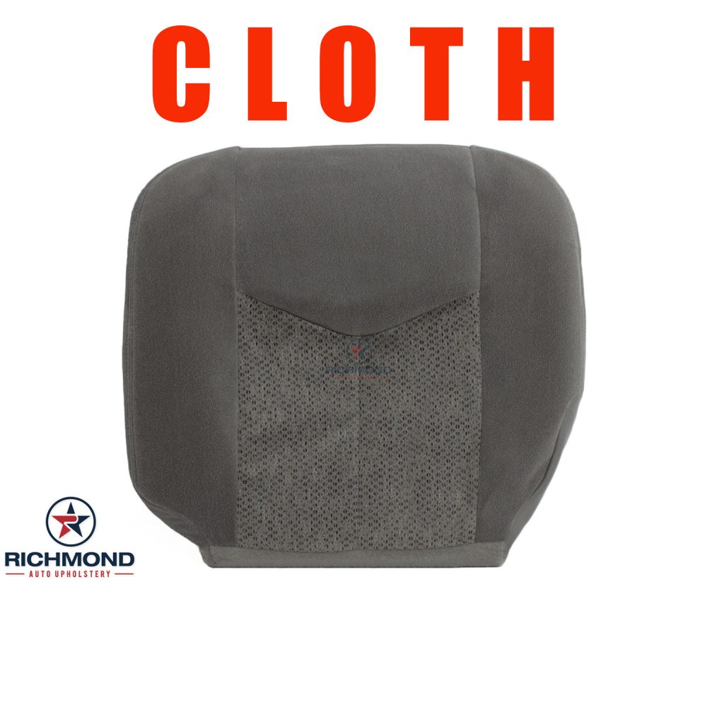 2003-2007 Chevy Silverado 1500 2500 3500 Passenger Bottom Cloth Seat Cover Gray 