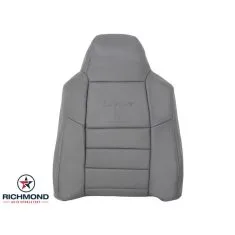 2003-2007 Ford F-250 Lariat Crew-Cab Replacement Leather Seat Cover: Driver Side Lean Back, Gray