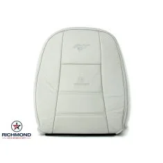 1999-2004 Ford Mustang V6 Replacement Leather Seat Cover: Driver Side Lean Back, White