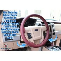 2009-2012 Ford F-150 King Ranch: 2-Stitch Genuine Leather Steering Wheel Cover