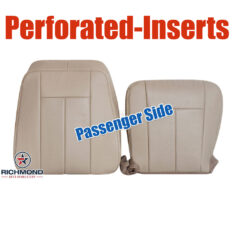 2007-2014 Ford Expedition Eddie Bauer Replacement Leather Seat Covers: Passenger Side Complete, Tan Perforated