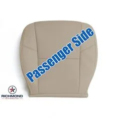2009-2013 Chevy Avalanche LTZ Replacement Leather Seat Cover: Passenger Side Bottom, Tan Perforated (A/C Cooled Seats)