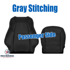 2017-2023 Mazda CX-5 Grand Touring Replacement Perforated Leather Seat Covers: Passenger Side Complete, Black with Gray Stitching