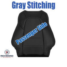 2017-2023 Mazda CX-5 Grand Touring Replacement Perforated Leather Seat Cover: Passenger Side Lean Back, Black with Gray Stitching