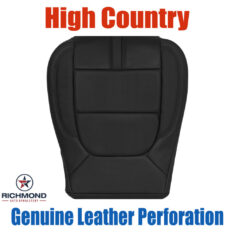 2019-2022 Chevy Silverado 1500 High Country Replacement Leather Seat Cover: Driver Side Bottom, Black with Genuine Leather Perforation