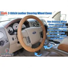 2004-2008 Ford F-150 King Ranch: 2-Stitch Genuine Leather Steering Wheel Cover